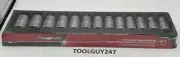 SNAP ON TOOLS USA 1/2" Drive 12 thru 24 mm 6-point Shallow Socket Set 313TWMYA +