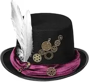 Steampunk Top Hat, Steam Punk Hat Steampunk Men Women Novelty Gothic Top Hat Jazz Hat for Fancy Dress Mardi Gras Carnival Stage Parade, 58-59cm