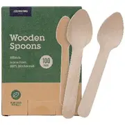 J.Burrows Wooden Spoons 108mm 100 Pack