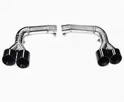 Compatible for Q8 SQ8 2018-2023 Real Carbon Fiber Rear Bumper Trunk Diffuser Lip Spoiler Cover with Exhaust Tips KBE BodyKit(Glossy Black)
