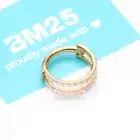 Pure24K Implant Grade Titanium Double Hoop Lined Sparkle Seamless Clicker Ring