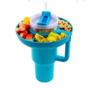 Snack Bowl for Stanley 40 oz Tumbler with Handle Reusable Silicone Tray Blue