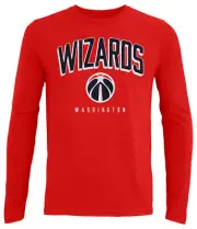 Outerstuff Washington Wizards NBA Boys' Youth (8-20) Long Sleeve Dunked Tee, Red