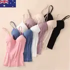 Womens Camisole Tops With Built in Bra Ladies V Neck Vest Padded Slim Tank Tops