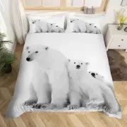 Bear Duvet Cover for Boys,Girls Polar Bear Family Comforter Cover Full