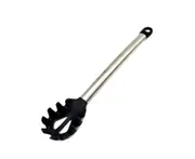 Silicone Non-stick Spatula Soup Scoop Colander Scraper Kitchen Cooking Tool-Black Spaghetti Spoon