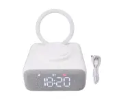 Bluetooth Speaker Alarm Clock USB Bluetooth Speaker with Digital Alarm Clock Wireless Charger FM Clock Radio Bedside Light