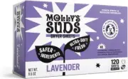 Molly's Suds Fabric Softener Dryer Sheets for Sensitive Skin 120 Sheets Lavender