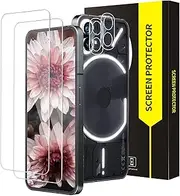 VSEER Pack of 2 and 2 Screen Protectors for Tempered Glass for Nothing Phone 1 5G, 2.5D Anti-Bubble, Perfect for Nothing Phone 1 Screen Protector