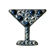 Swarovski Martini Blue Golf Ball Marker and Happy Olives Hat Clip