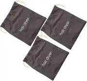 3pcs Canvas Hair Dryer Bag Hair Dryer Travel Holder Makeup Brush Holder Straightener Storage Bag Drawstring Storage Bag Drawstring Hair Tool Bag Makeup Storage Bag Cloth