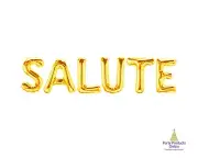 SALUTE Letter Balloon Banner - Gold, Rose Gold, Silver Decoration