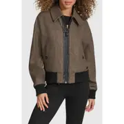 KARL LAGERFELD PARIS Sparkle Herringbone Bomber Jacket in Brown Multi at Nordstrom, Size X-Small