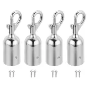 1.3"x3.7" Stanchion Rope End Stopper, 4 Pack Cord End Caps End Cap, Silver