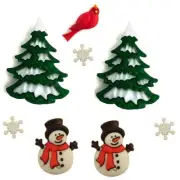 Winter Forest - Buttons Galore - Christmas Embellishments - Craft Sewing Scrap