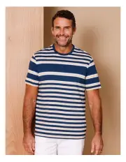 [Reserve] Logan Short Sleeve Yarn Dyed Stripe T-Shirt in Navy