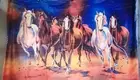 Seven Horses Throw Warm Ultra-Soft Micro Fleece Blanket 60"x40" New Lightweight