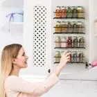4x Spice Rack Wall Mounted Cupboard Door Kitchen Storage Organiser Shelf Hanging