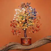 7 Chakra Crystal Gemstone Tree of Life Money Tree Good Luck Prosperity Bonsai US