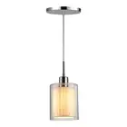 Woodbridge Lighting Alaina 1 Light Mini Pendant in Chrome Off White Pleated