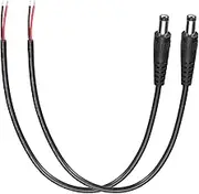 uxcell 2pcs DC Power Pigtails Cable, 5.5mm x 2.5mm Male Barrel Plug Connector to Bare Wire Open End 25cm for CCTV Camera, DVR, LED Strip