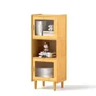 Bamboo Cabinet 3-Cube Kitchen Storage Cabinet Corner Sideboard for Bathroom