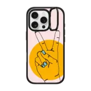 iPhone 16 Pro Impact Ring Stand Case MagSafe Compatible Peace Sign by aLILscribble