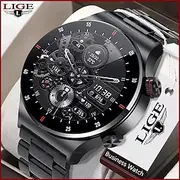 LIGE BW0382 Smart Watch 1.32 inch Smartwatch Fitness Running Watch Bluetooth Pedometer Call Reminder Heart Rate Monitor Compatible with Android iOS Men Waterpr