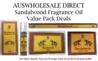 Christmas Packs: Sandalwood Fragrance Oil, Incense Sticks & Cones, Soap, Perfume