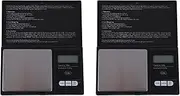 Barbuly 2Pcs 100G x 0.01G Mini LCD Digital Portable Pocket Jewellery Jewelry Gold Diamond Weighing Scale Black