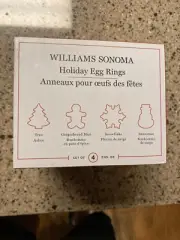 NEW Williams Sonoma 4 Holiday Egg Rings-Tree-Gingerbread Man-Snowflake-Snowman