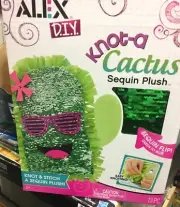 ALEX DIY Knot-a-Cactus Sequin Plush Knot & Stitch Sequin Plush Easy Knotting NEW