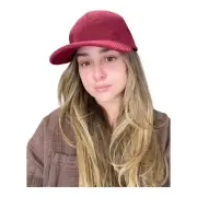 Lam Women's Maroon Corduroy Baseball Hat Adjustable A87