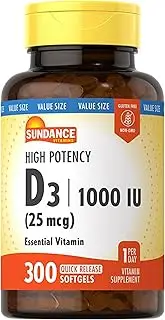 Sundance Vitamin D3 1000 IU Tablets, 300 Count