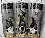 HALLOWEEN SKULL GNOMES 20oz Skinny Insulated Tumbler Lid Straw