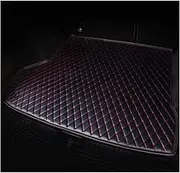 Car Cargo Liners for Jaguar for E-Pace 2018 Custom Leather Car Trunk Mats Rear Trunk Floor Mat Tray Carpet Mud Trunk Carpets(Black red-A)