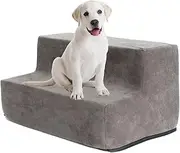 2-Story Stairs Pet Ladder Support - Removable Holster Pet Step Stairs | Extra Wide 2 Steps Pet Ramps | Velvet Holster Pet Step Stairs with Removable Cover, Give Your Pets Easy Access to High Beds