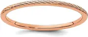 [Stackable Expressions] 10k Twisted Wire Pattern Stackable Band Ring in Rose Gold White Gold Yellow Gold Variety of Ring Sizes and 1.2mm