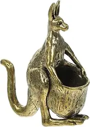 ORFOFE Kangaroo Figurine Copper Tea Pet Miniature Statue Vintage Animal Adornment for Home Decor Office Desk Creative Retro for Enhancing Atmosphere