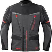 Germot Argos waterproof Motorcycle Textile Jacket, black-grey-red, Size M for Men Black Grey Red