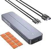 VCOM M.2 NVME SATA SSD Enclosure, USB 3.1 Gen 2 10Gbps M2 SSD Enclosure, 6Gbps SATA NGFF, Aluminum NVMe PCI-E M.2 SSD Case Supports UASP & TRIM, M&B Key/M Key in 2230/2242 /2260/2280 SSD