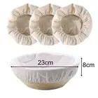 3 Piece Set of Soft 9 Inch Bread Proofing Basket Cloth Liners for Round Baskets
