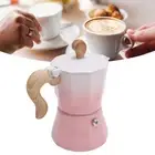 Three Cups Of 150ml Single Valve Mocha Pot Aluminum Gradient Pink