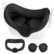 Face Pad Cover for Oculus Quest 2 with Lens Covers Protectors Washable VR Silico
