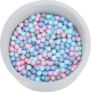 Foam Ball Pit for Kids,Round Soft Toy Pool Childrens Softplay Playpen Fence Play Area Activity Centre Babyroom Decoration-90x30cm,with 300pcs Ocean Balls