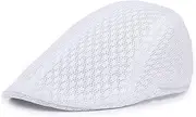 [ZARSIO] Men Mesh Flat Cap Breathable Summer Hat Newsboy Hat Ivy Hat Cabbie Hat