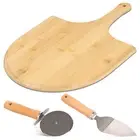 Pizza Peel Set with Handle Pizza Paddle Stainless Steel Pizza Spatula Cutter