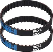 uxcell 2pcs 80XL Rubber Timing Belt 40 Teeth 10mm Width 5.08mm Pitch Synchronous Closed Loop Geared Drive Belt Black for Industrial