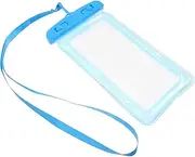 OSALADI Light Blue Phone Bag with Lanyard Underwater Touch Screen Perspective Pouch Floating Case for Beach and Swimming