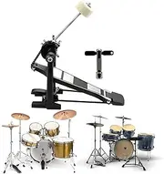 Bass Drum Pedal, Single Chain Alloy Bass Drum Pedal with Drumsticks, Drum Practice Pad Drum Set Instrument Accessories, Suitable for Beginners and Professional Drummers